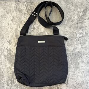 Baggallini Quilted Crossbody Bag Black Purse Gray Lining CLEAN!